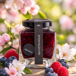 Prémium áfonyalekvár málnával, ajándék díszdobozzal