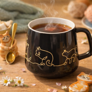 Fekete macskás bögre