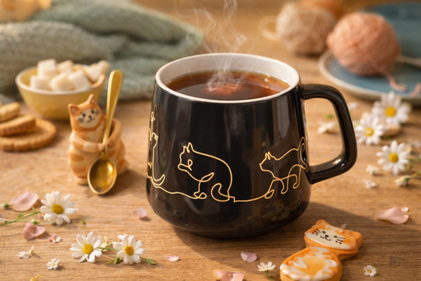 Fekete macskás bögre